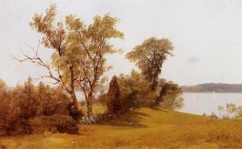 阿爾伯特 比爾施塔特 Sailboats on the Hudson at Irvington 阿爾伯特 比爾施塔特 Sailboats on the Hudson at Irvington